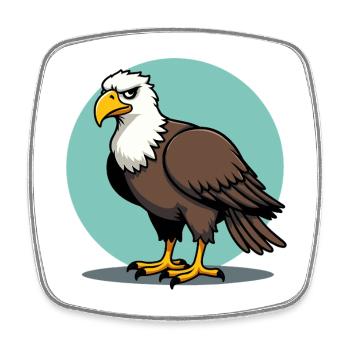 Stolzer Adler Majestätischer Greifvogel - Viereckiger Kühlschrankmagnet - Weiß - Vorne