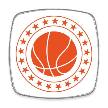 Basketball – sport équipe passion terrain compétit - Magnet carré - blanc - Devant