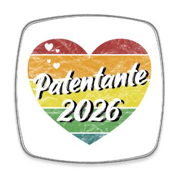 Patentante 2026 Taufpatin retro vintage - Viereckiger Kühlschrankmagnet - Weiß - Vorne