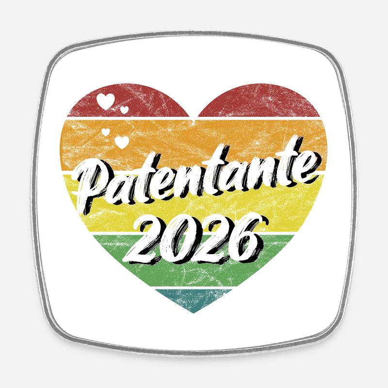 Marraine 2026 rétro vintage rétro - Magnet carré - blanc