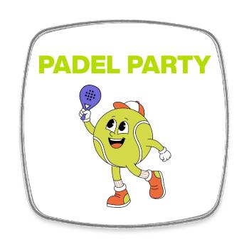 Padel party, ball dances! Smash it - Square fridge magnet - white - Front