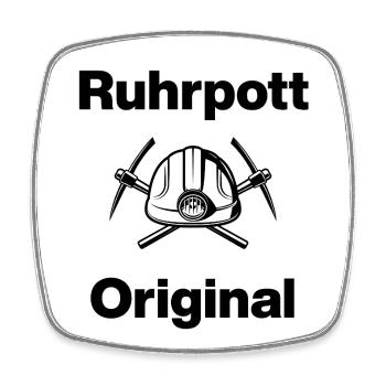 Ruhrpott Original, Bergmann Stolz! NRW, Kohle - Viereckiger Kühlschrankmagnet - Weiß - Vorne