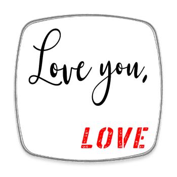 Valentinstag – Love You-Botschaft - Viereckiger Kühlschrankmagnet - Weiß - Vorne