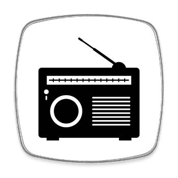 Radio - Viereckiger Kühlschrankmagnet - Weiß - Vorne