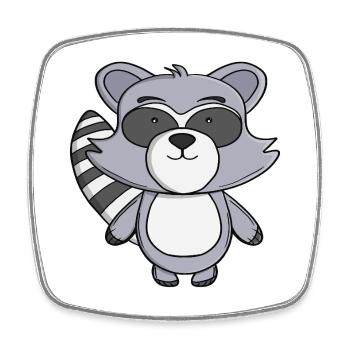 Cute Raccoon Kawaii Trash Panda Cartoon Animal  - Square fridge magnet - white - Front