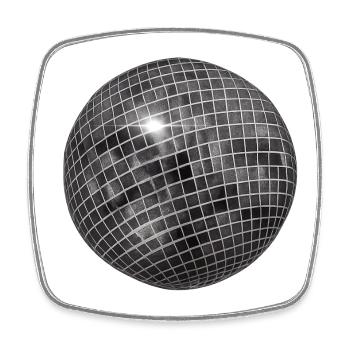 Geometric glitter sphere - Square fridge magnet - white - Front