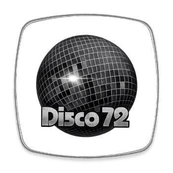 Motif de boule miroir Disco72 - Magnet carré - blanc - Devant