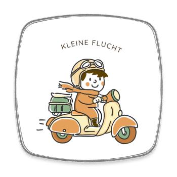 Little Escape – Scooter Illustration - Square fridge magnet - white - Front