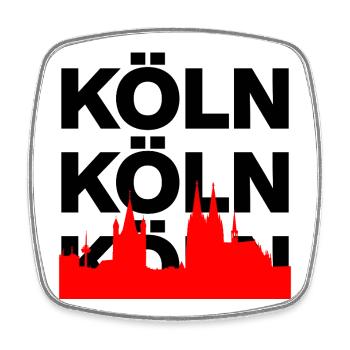 Cologne Skyline – Fierté éternelle ! Opération Ming Hätz Jet - Magnet carré - blanc - Devant