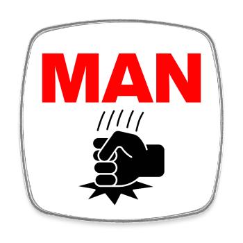 Man Punch – Power Fist! Harald, Reality, Meme - Viereckiger Kühlschrankmagnet - Weiß - Vorne