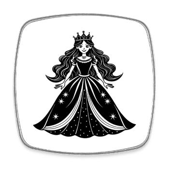princess - Square fridge magnet - white - Front