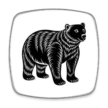 Ours polaire - Magnet carré - blanc - Devant