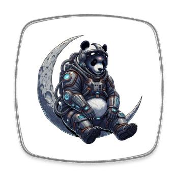 Panda Astronaut - Square fridge magnet - white - Front