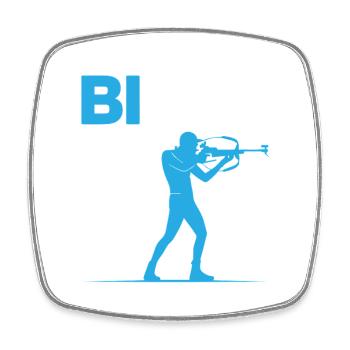 Biathlon Biathlete - Square fridge magnet - white - Front
