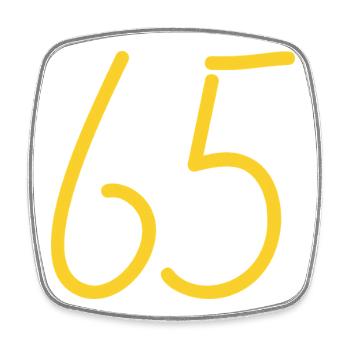 65 - Square fridge magnet - white - Front