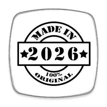 MADE IN 2026 Geburtsjahr Baujahr Jahrgang Geschenk - Viereckiger Kühlschrankmagnet - Weiß - Vorne