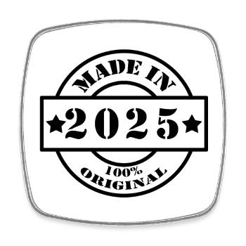 MADE IN 2025 Geburtsjahr Baujahr Jahrgang Geschenk - Viereckiger Kühlschrankmagnet - Weiß - Vorne