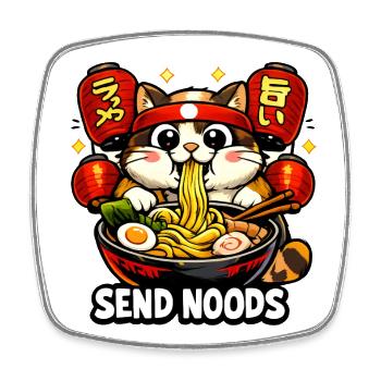 Send Noods Kawaii Ramen - Viereckiger Kühlschrankmagnet - Weiß - Vorne