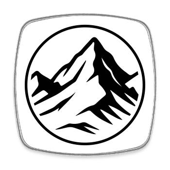 Mountain icon summit - Square fridge magnet - white - Front