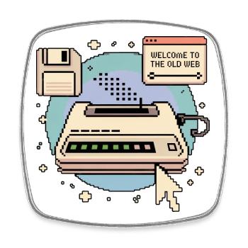 Welcome To The Old Web Retro Internet - Viereckiger Kühlschrankmagnet - Weiß - Vorne