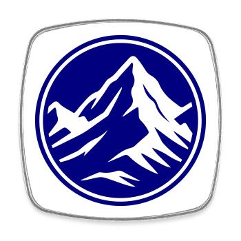 Mountain icon summit - Square fridge magnet - white - Front