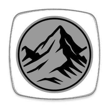 Mountain icon summit - Square fridge magnet - white - Front