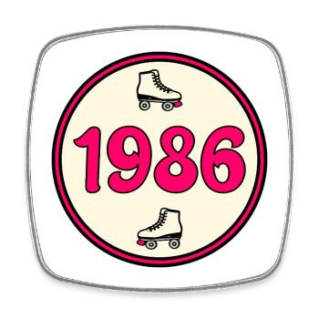 Geburtstag 1986 Rollschuhfahren - Viereckiger Kühlschrankmagnet - Weiß - Vorne