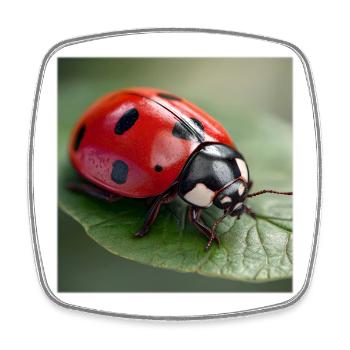 Lucky Charm Ladybug Macro Nature Design - Square fridge magnet - white - Front