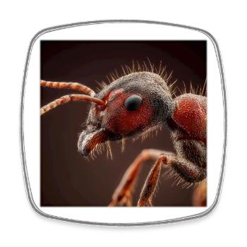 Ants Macro Realistic Wildlife Portrait - Square fridge magnet - white - Front