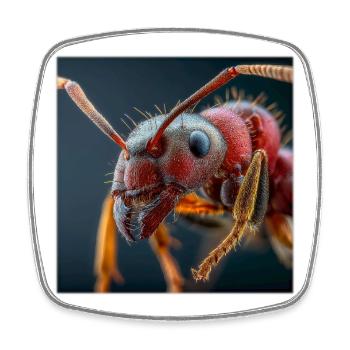 Ants Macro Portrait Realistic Wildlife - Square fridge magnet - white - Front
