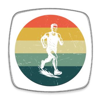 Racing Power Running Design - Square fridge magnet - white - Front