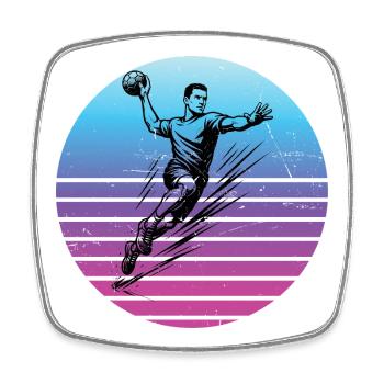 Motif handball pour vrais amoureux pour hommes - Magnet carré - blanc - Devant