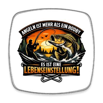 Angeln - Viereckiger Kühlschrankmagnet - Weiß - Vorne