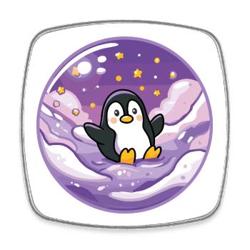 Pinguin im Eis-Universum - Square fridge magnet - white - Front