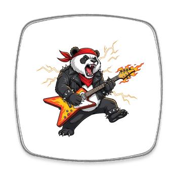 Panda Flame Guitar - Square fridge magnet - white - Front