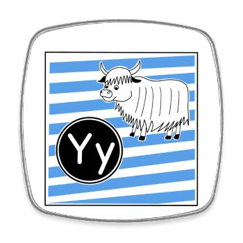 Y wie Yak - Viereckiger Kühlschrankmagnet - Weiß - Vorne