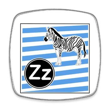 Z wie Zebra - Viereckiger Kühlschrankmagnet - Weiß - Vorne