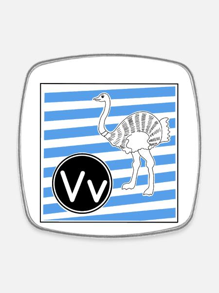 V pour Bouquet d’oiseaux - Magnet carré - blanc