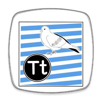 T pour Colombe - Magnet carré - blanc - Devant