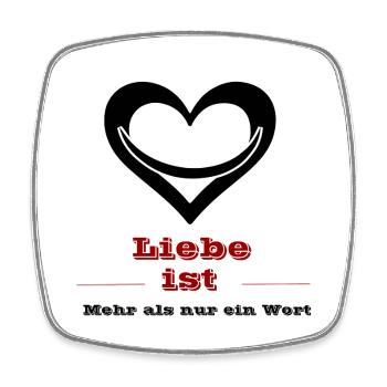 L’amour est rouge Rétro Typographe - Magnet carré - blanc - Devant