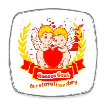 Heaven Sent - Notre histoire d’amour éternelle - Magnet carré - blanc - Devant