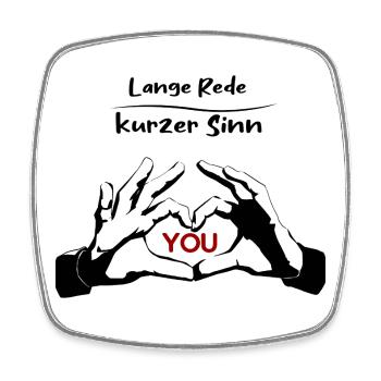 Rotes YOU Typografie auf Schwarz - Viereckiger Kühlschrankmagnet - Weiß - Vorne