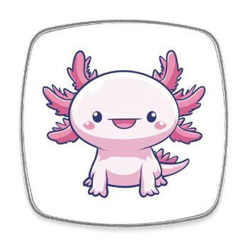 Pink kawaii Axolotl – Niedliches Tier - Viereckiger Kühlschrankmagnet - Weiß - Vorne