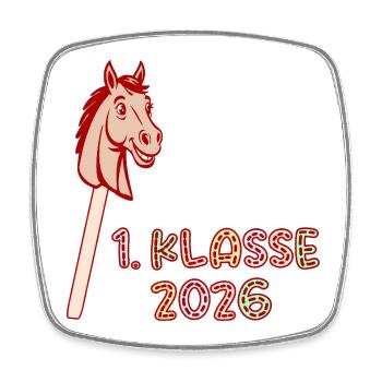 1. Klasse 2026 Hobby Horsing Schülerin - Viereckiger Kühlschrankmagnet - Weiß - Vorne