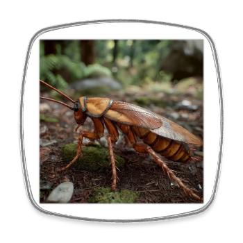 Realistic Cockroach – Macro Insect Design - Square fridge magnet - white - Front
