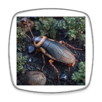 Wood cockroach in detail – Realistic insect macro - Square fridge magnet - white - Front