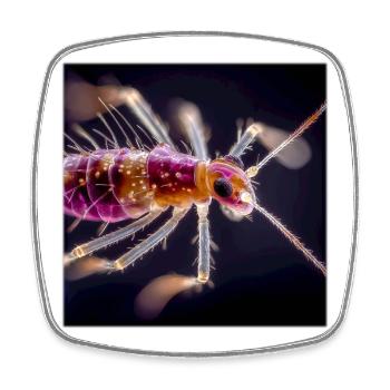 Neon Insect Macro – Abstract Micro World Design - Square fridge magnet - white - Front