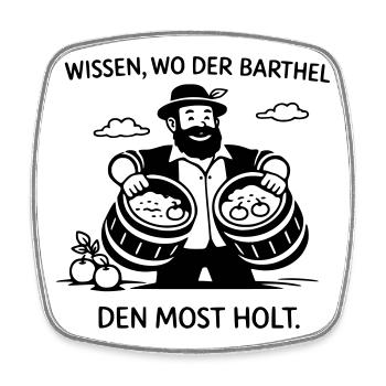 know where Barthel gets the must - Square fridge magnet - white - Front