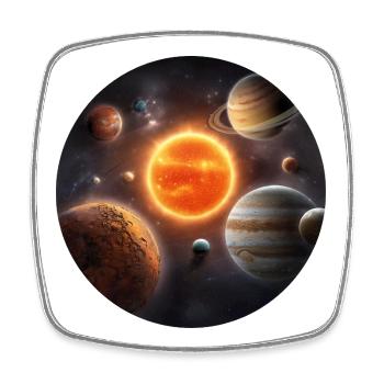 Astronomie Weltraum-Sonnensystem-Planetenumlaufbahn - Viereckiger Kühlschrankmagnet - Weiß - Vorne