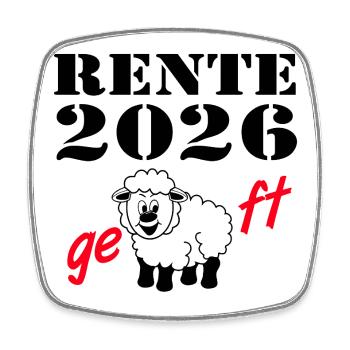Rente 2026 , geschafft - Viereckiger Kühlschrankmagnet - Weiß - Vorne